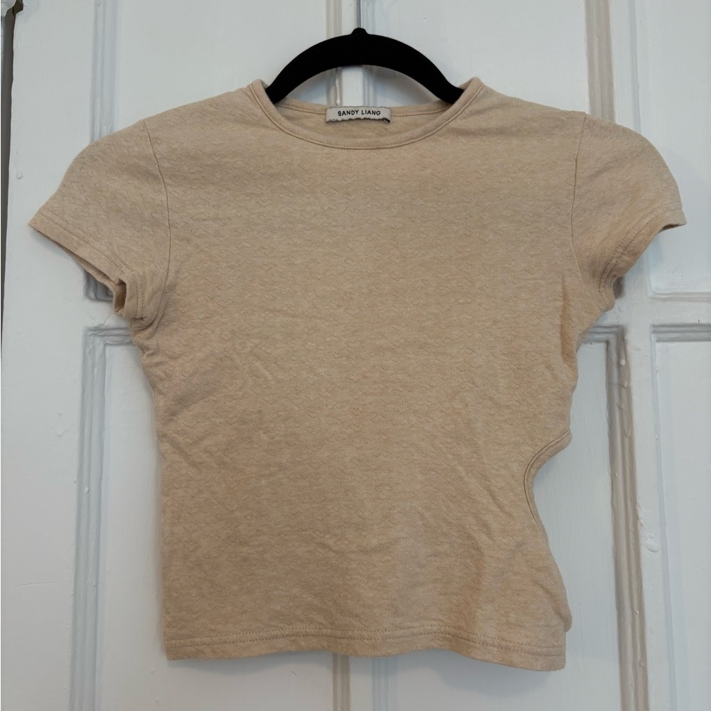 Sandy Liang Oyster Crop Top XS